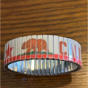 Unbranded California Republic Flag Stretch Bracelet One Size Silver White